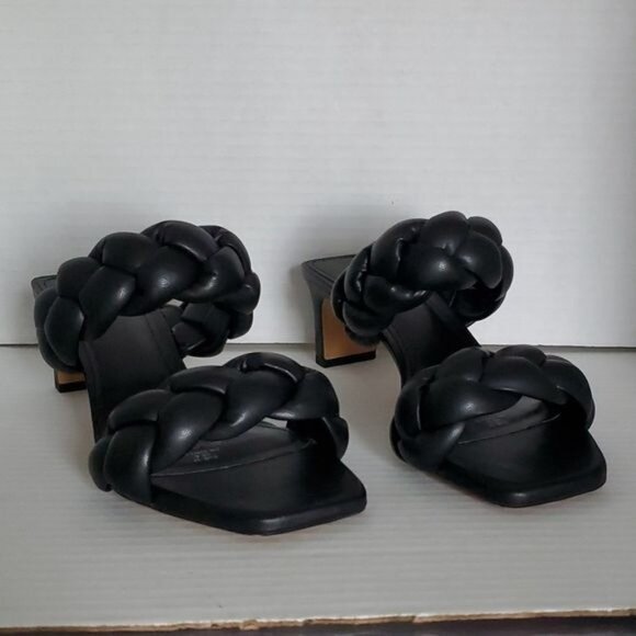 H & M HEELED Sandals Mules Braided Slip On HEELS Shoes PUMPS WOMEN'S WOMAN'S  6 - Picture 5 of 16